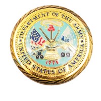 Cheap Custom Round Gold Plated Army Challenge Coin