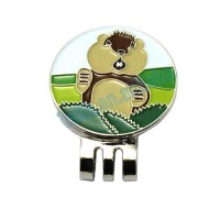 2020 Cute bear design custom ball marker hat clip for Sedex factory