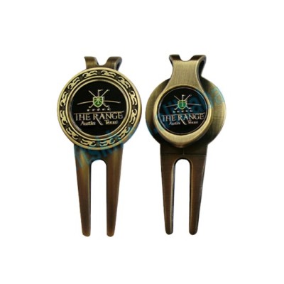 Logo customized personalized golf divot tool with domed offset printing removeable ball market